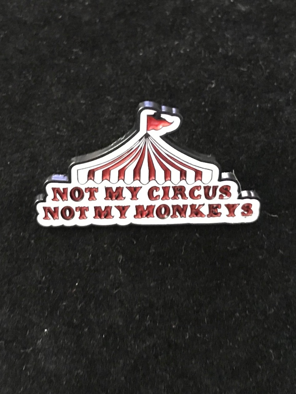 NWOT “Not my circus, not my monkeys” pin (pins: 1/$12, 2/$20)